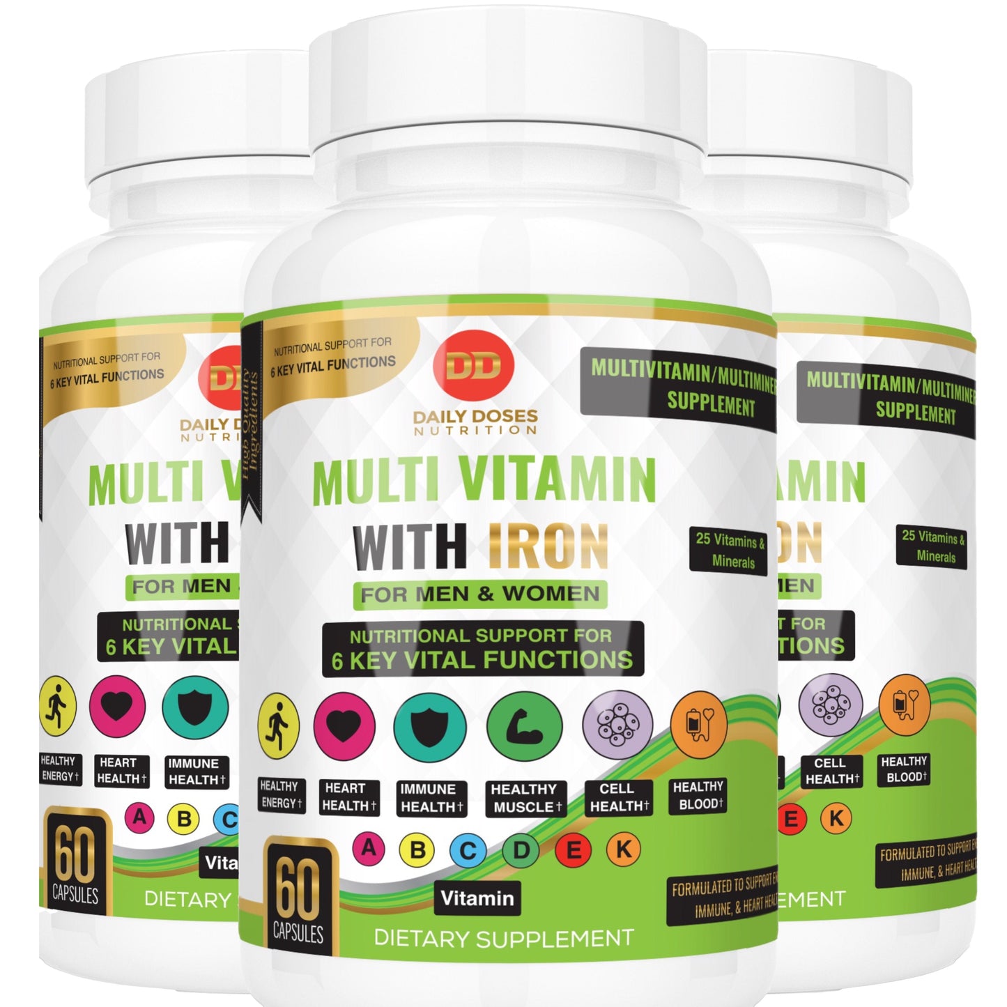 (5 Pack) 25 in 1 Multivitamin With Iron