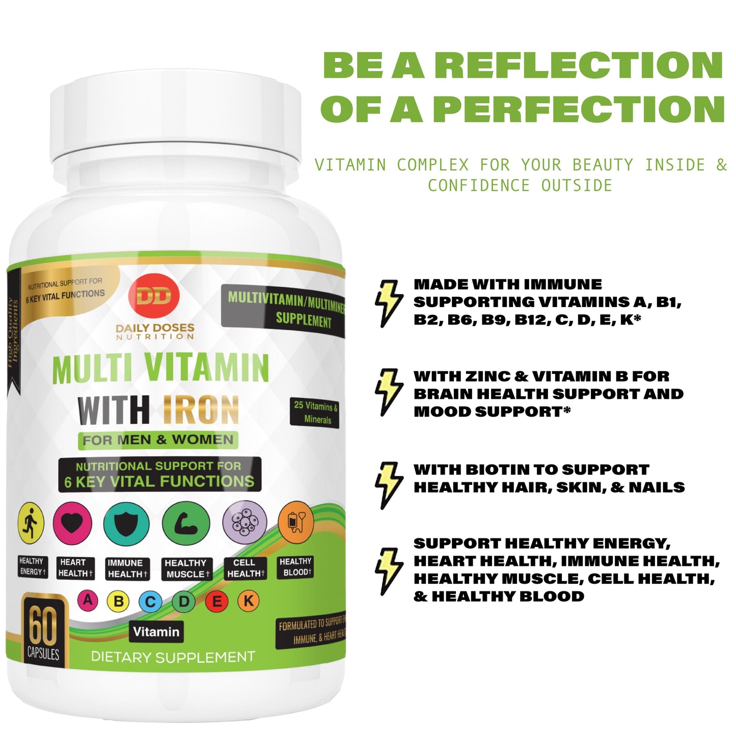 (5 Pack) 25 in 1 Multivitamin With Iron