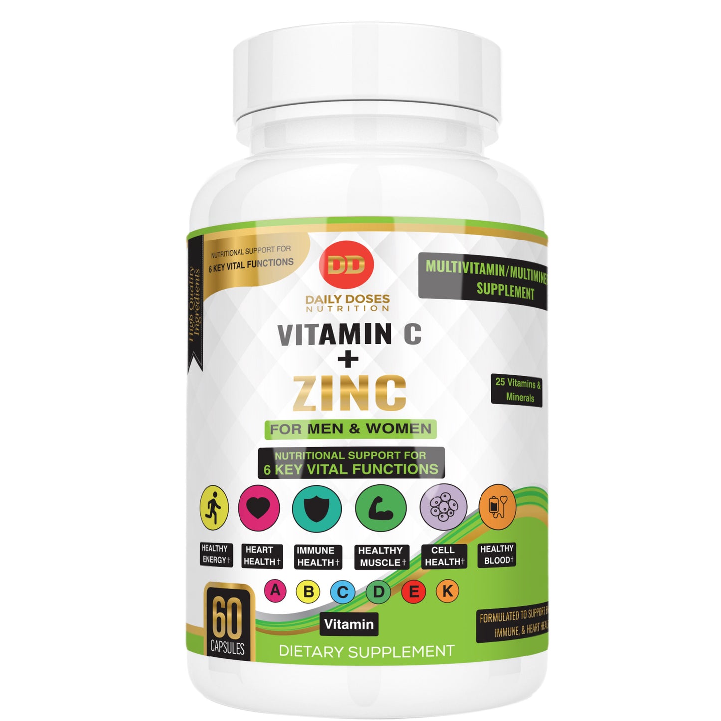 Essential Vitamin C & Zinc Supplement - Support for Immunity and Vitality