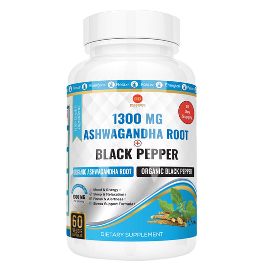 (4 Pack) Black Pepper & Ashwagandha Capsules Bloating Relief Thyroid Support Mood Support Supplement Stress Relief Supplement Ayurveda Products Supplements for Women & Men (60 Count)